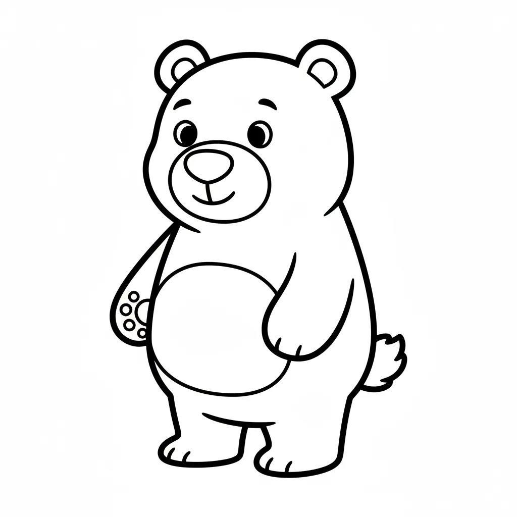 Bear Coloring Page for Kindergarteners