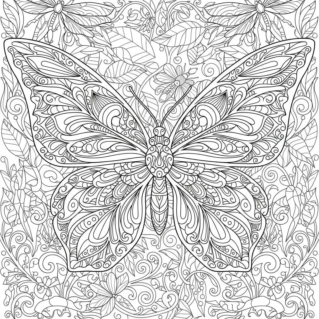 Butterfly Coloring Page for Adults