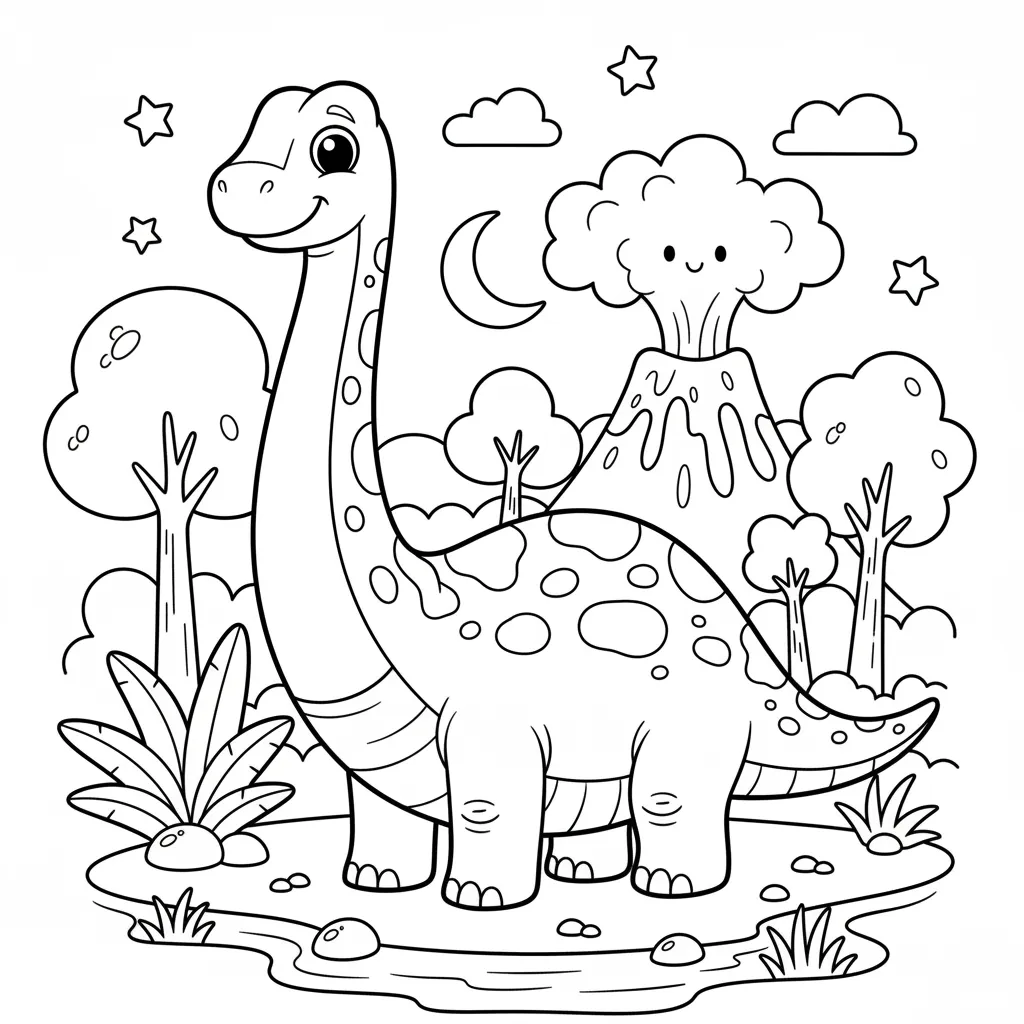 Dinosaur Coloring Page for Kids