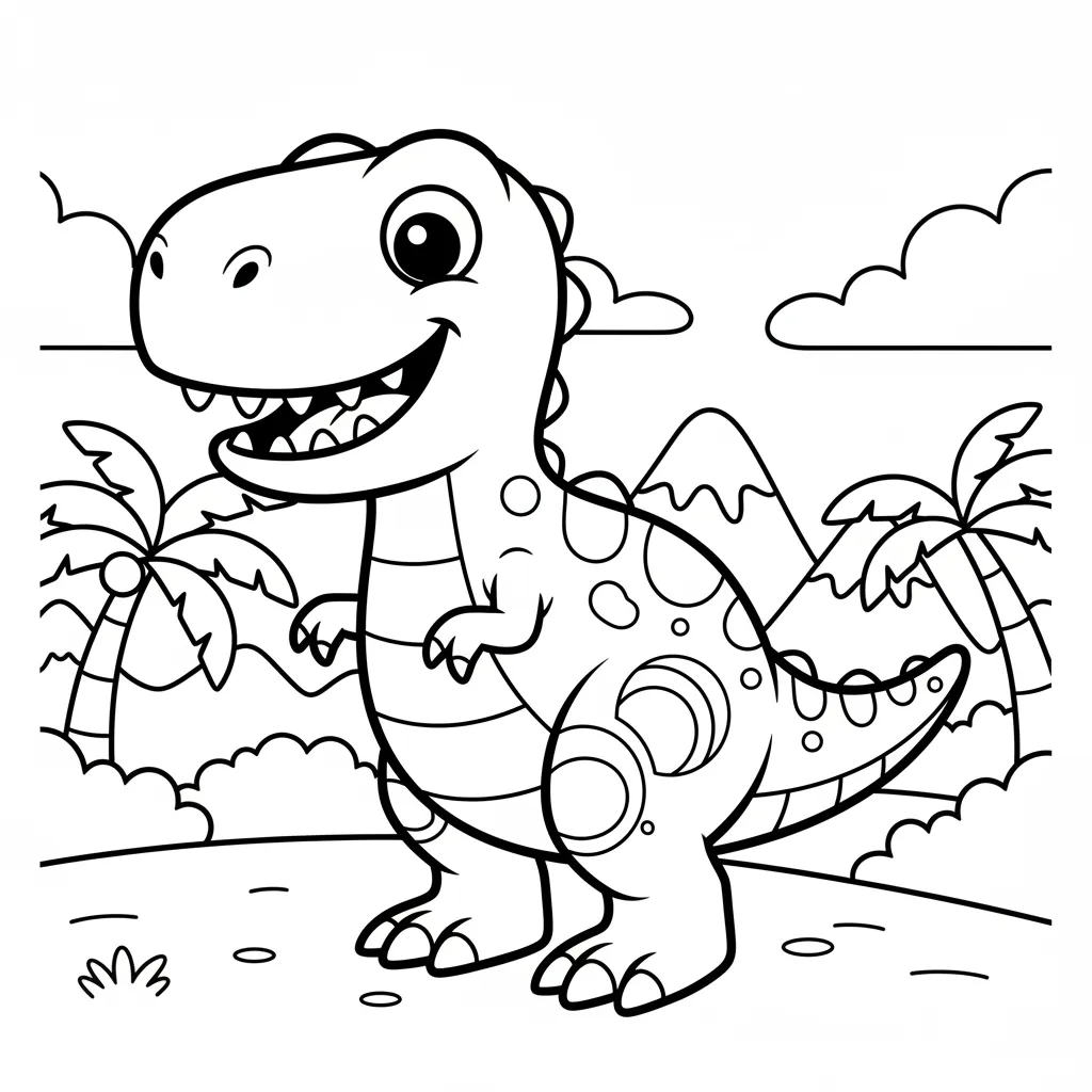 Dinosaur Coloring Page for Kindergarteners