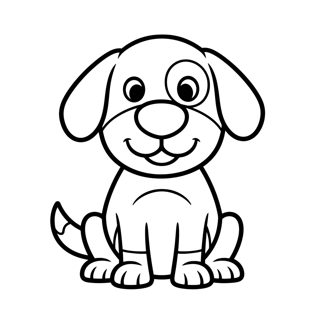 Dog Coloring Page for Kindergarteners