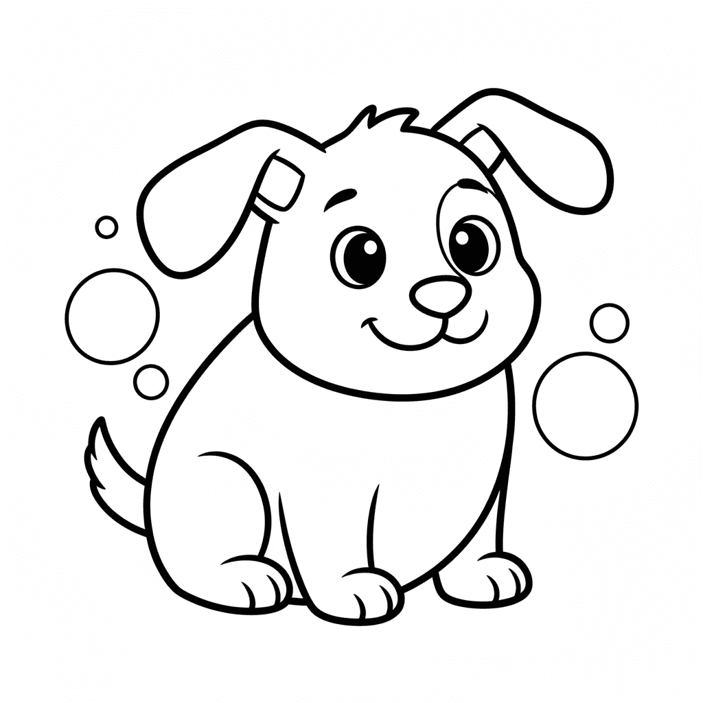 Dog Coloring Page for Preschoolers