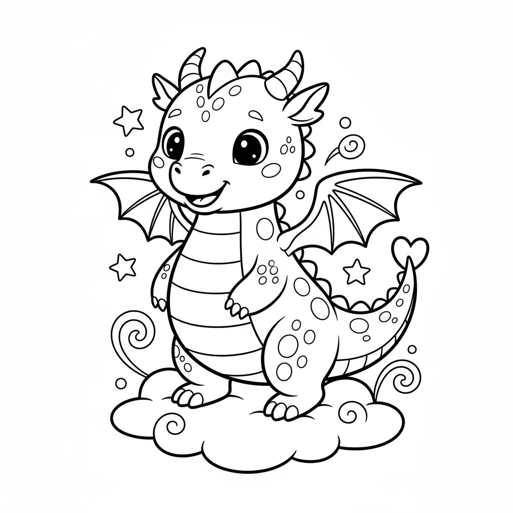 Dragon Coloring Page for Kids