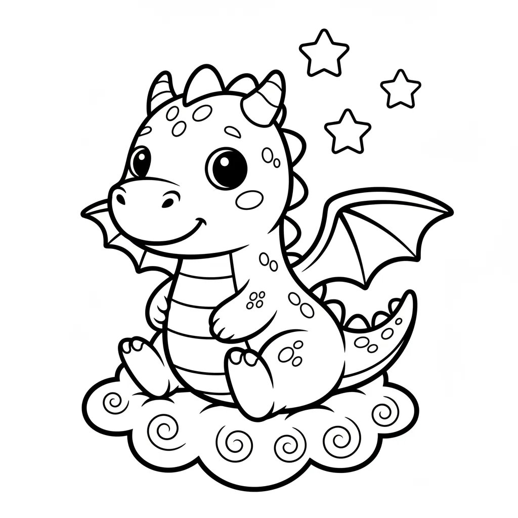 Dragon Coloring Page for Toddlers