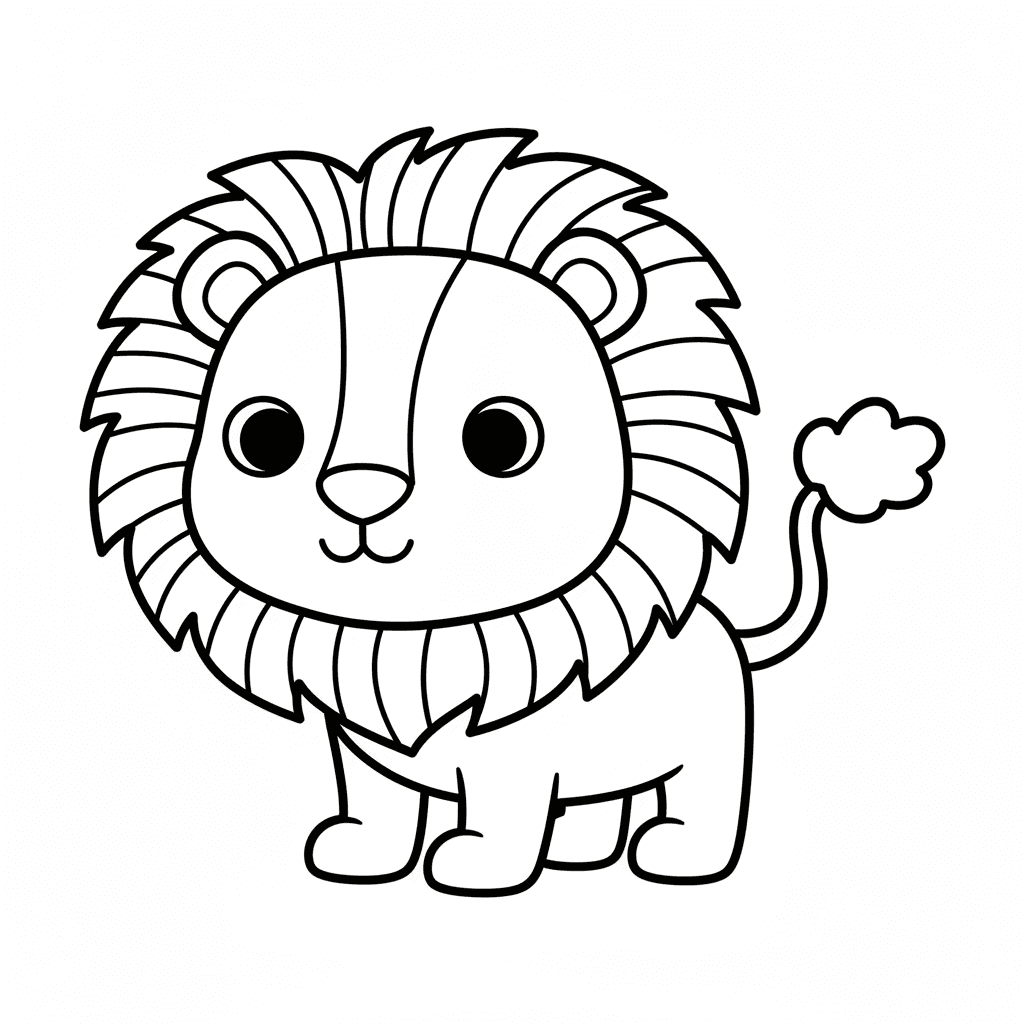 Lion Coloring Page for Kindergarteners
