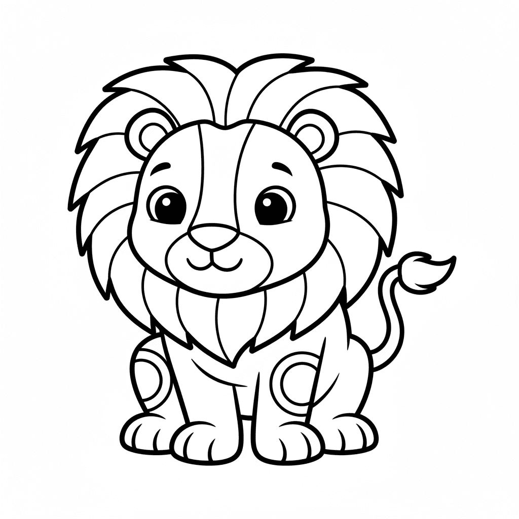 Lion Coloring Page for Preschoolers
