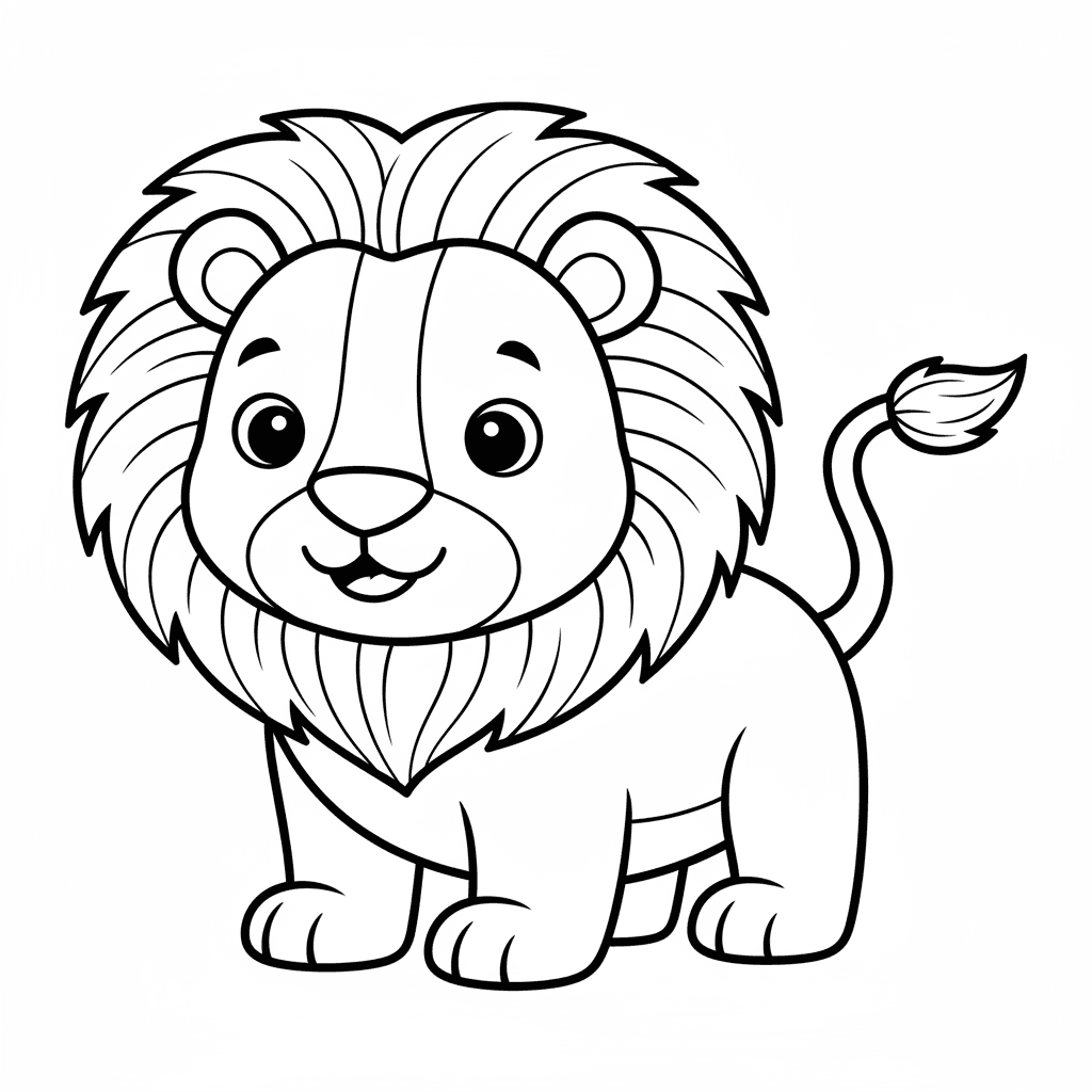 Lion Coloring Page for Toddlers