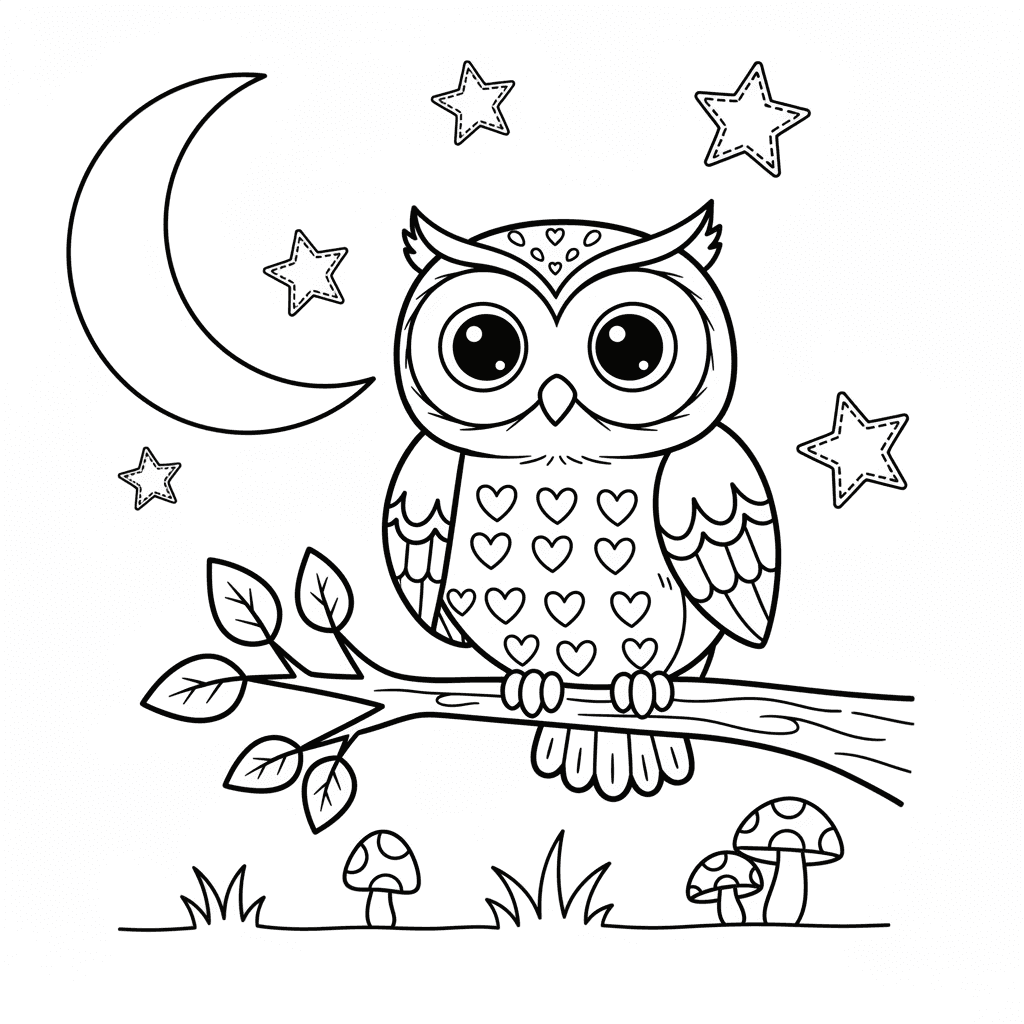 Owl Coloring Page for Kids