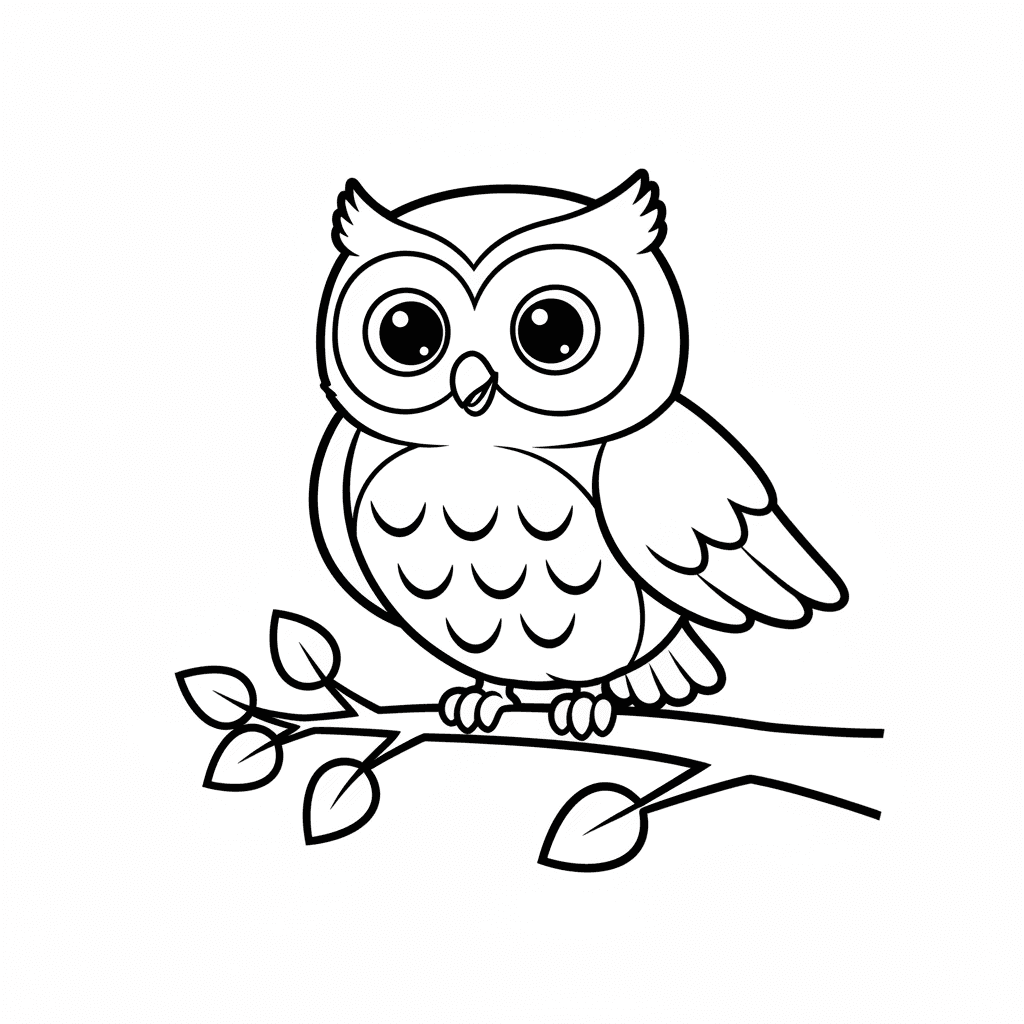 Owl Coloring Page for Toddlers
