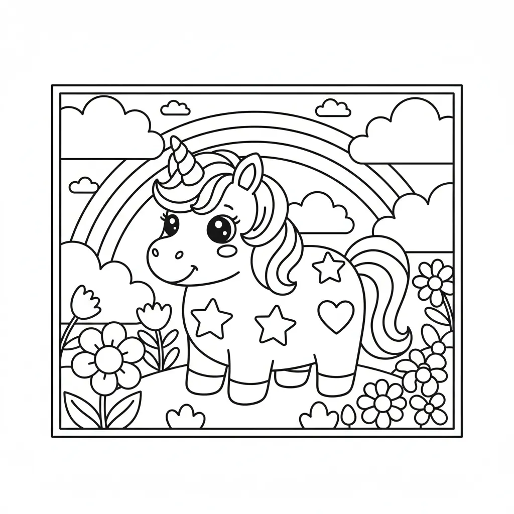 Unicorn Coloring Page for Toddlers