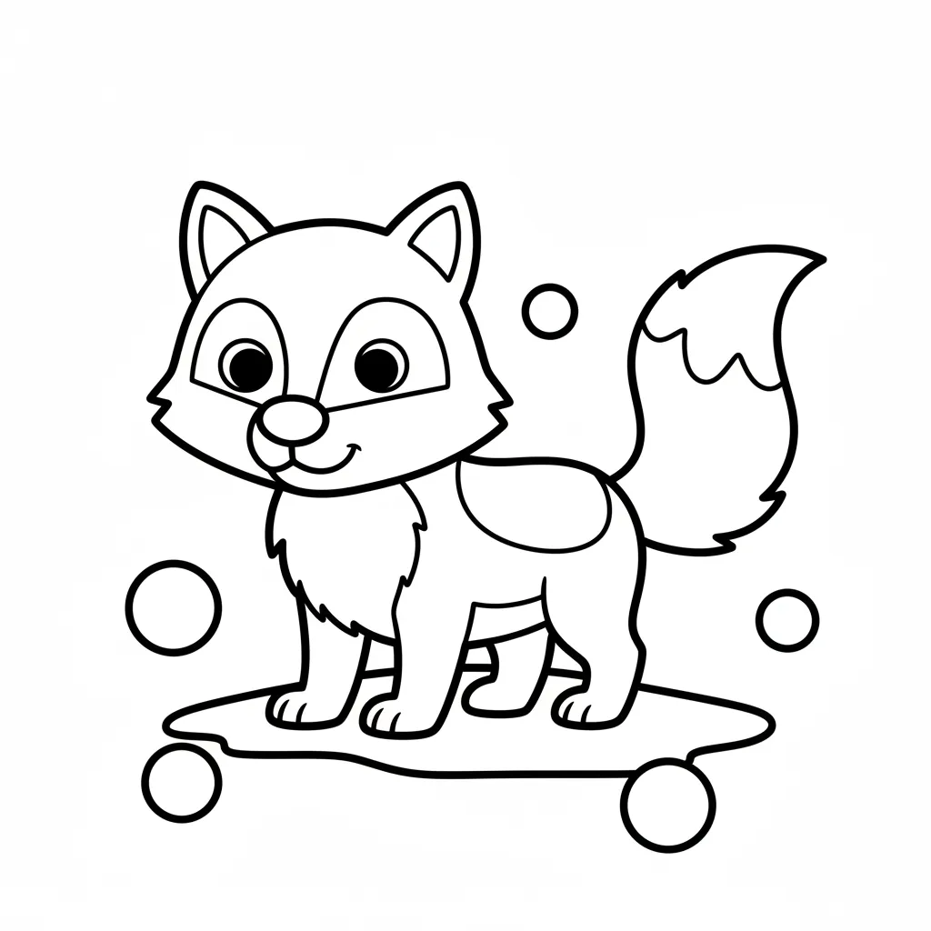 Wolf Coloring Page for Toddlers